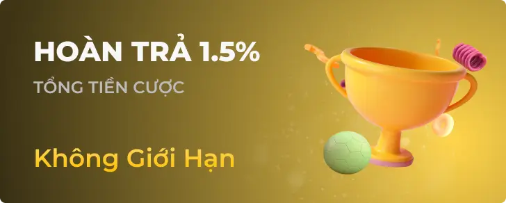 Chương trình hoàn trả 1.5% không giới hạn tại GK88